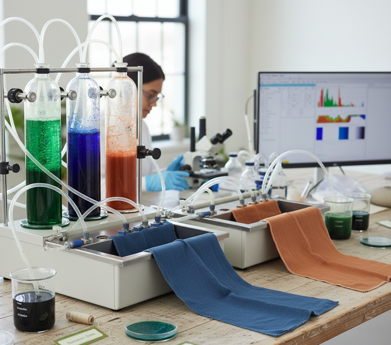 Biotechnological Production and Dyeing of Textiles