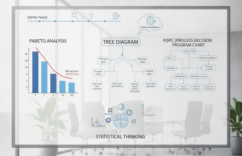Total Quality Management (TQM) Tools Explained: Define Phase, Pareto Analysis, Tree Diagram, PDPC and Statistical Thinking