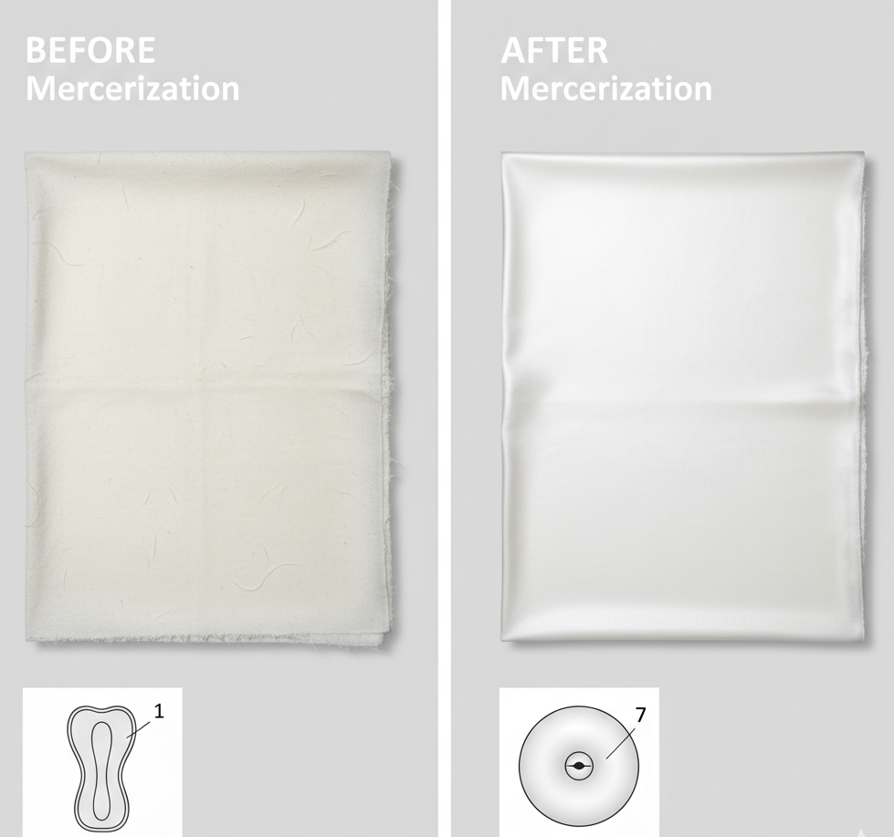 Mercerization before after