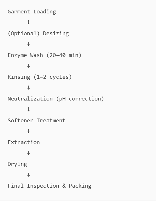 Enzyme Wash Process Flow