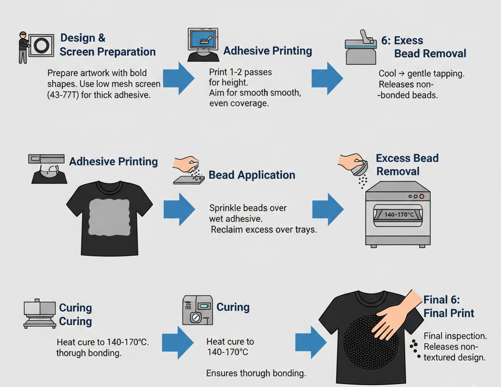 Process Flow of Caviar Bead Printing