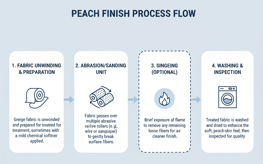 Process flow of Peach Finish
