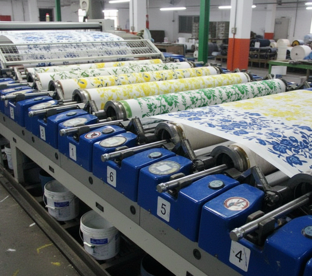 Rotary screen printing