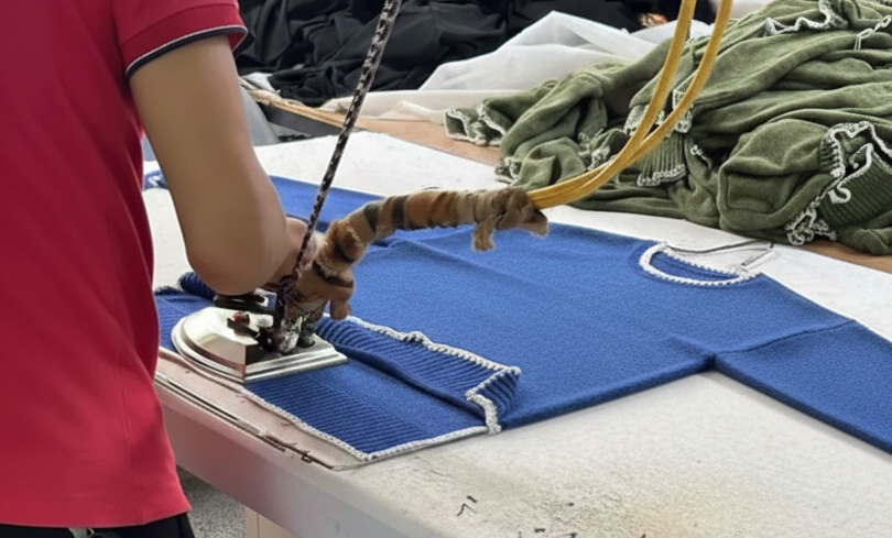 Ironing with wire‑frame structure
