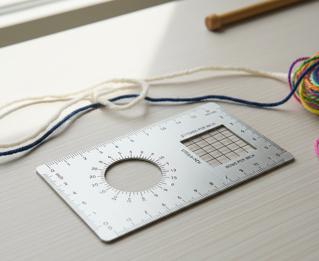 Knitting gauge measure